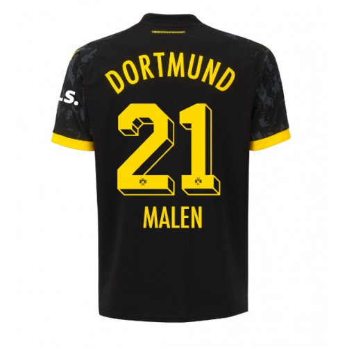 Moški Nogometni dresi Borussia Dortmund Donyell Malen #21 Gostujoči 2023-24 Kratek Rokav